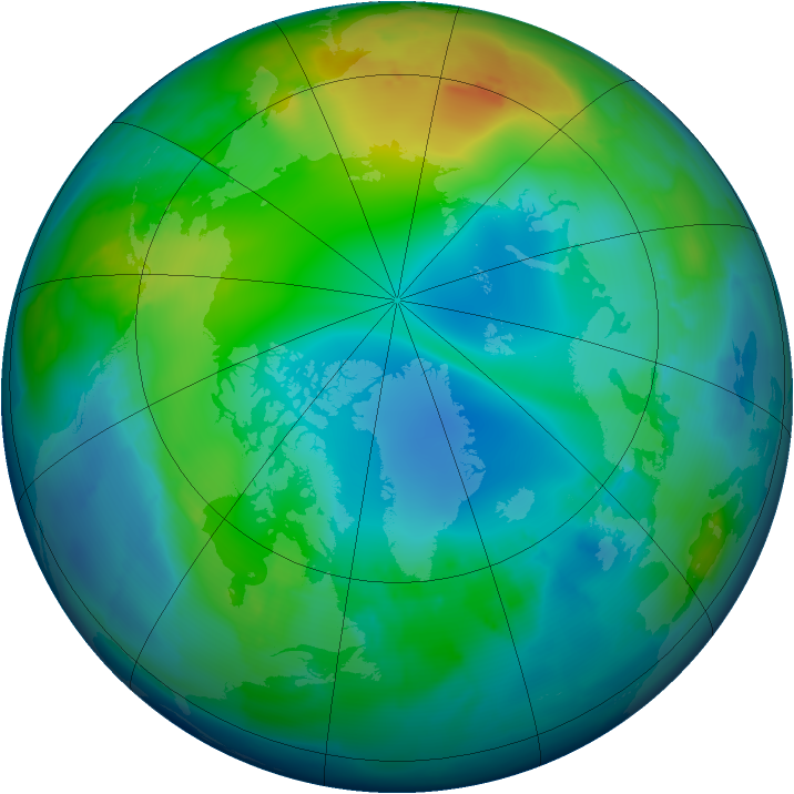 Arctic ozone map for 28 November 2012